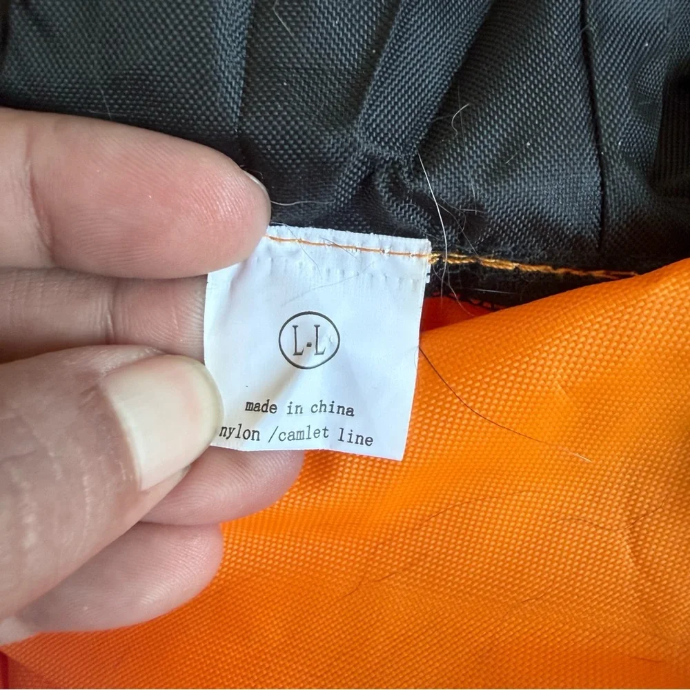 Camlet Line Dog Raincoat Waterproof Hooded Jumpsuit Orange Black Size L-L